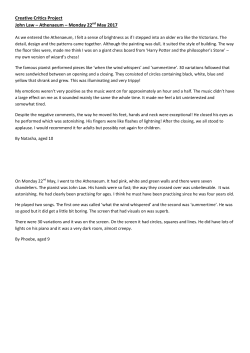 Creative Critics Project John Law &ndash; Athenaeum &ndash; Monday 22nd May