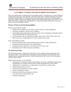 Fact Sheet: AV Policy Section II: Model State Policy