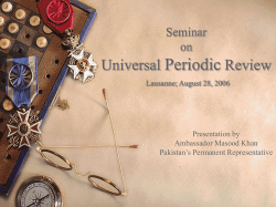 Universal Periodic Review - Permanent Mission of Pakistan to the