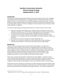 HCA Climate Change Strategy - Hamilton Conservation Authority