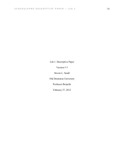 SCHEDULEPRO DESCRIPTIVE PAPER – Lab 1 | Lab 1: Descriptive
