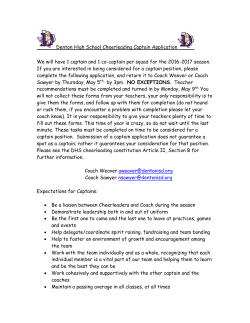 Panther Cheerleading Captain Application