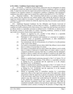 G.S. 15A-1368.4 Page 1 &sect; 15A-1368.4. Conditions of post