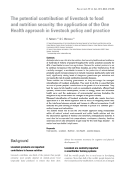 The potential contribution of livestock to food and nutrition