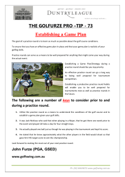 THE GOLFURZE PRO &ndash;TIP - 73 Establishing a Game Plan