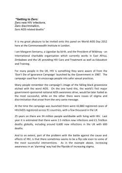 "Getting to Zero: Zero new HIV infections, Zero