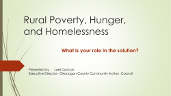 Rural Poverty, Hunger, and Homelessness Presentation by Lael