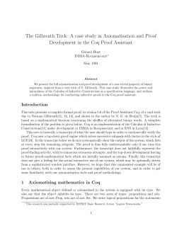 The Gilbreath Trick: A case study in Axiomatisation and Proof