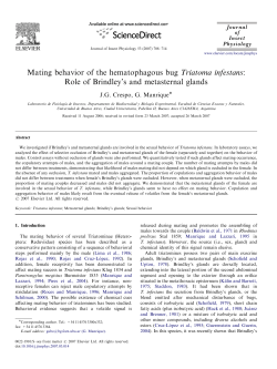 Mating behavior of the hematophagous bug Triatoma infestans