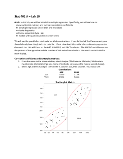 Multiple regression: scatterplot matrices, using Fit Model for
