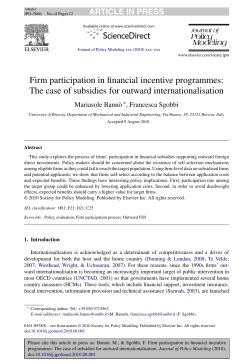 Firm participation in financial incentive programmes: The case of