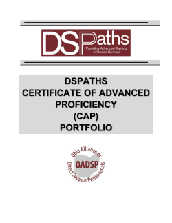 CAP Portfolio - Ohio Alliance of Direct Support Professionals