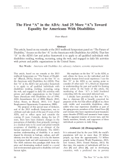 The First ``A`` in the ADA: And 25 More ``A``s Toward Equality for