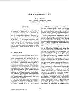 Security properties and CSP - Security and Privacy, 1996