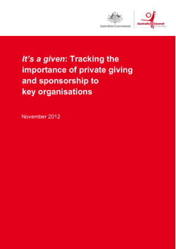 It`s a given: Tracking the importance of private giving and