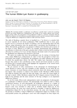 The human Mu&laquo;ller-Lyer illusion in goalkeeping
