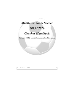 Middlesex Youth Soccer 2015 / 2016 Coaches
