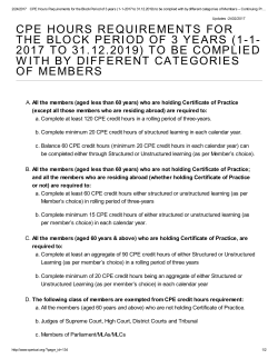 cpe hours requirements for the block period of 3 years