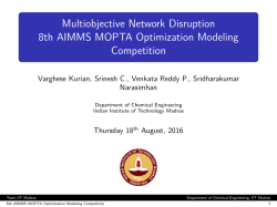 Multiobjective Network Disruption 8th AIMMS MOPTA Optimization