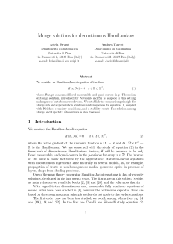 Monge solutions for discontinuous Hamiltonians