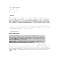Explaining Stock Returns:A Literature Survey By James L