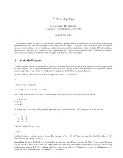 Matrix Algebra