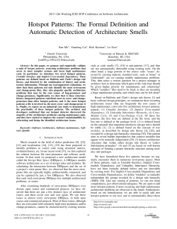 Hotspot Patterns: The Formal Definition and Automatic Detection of