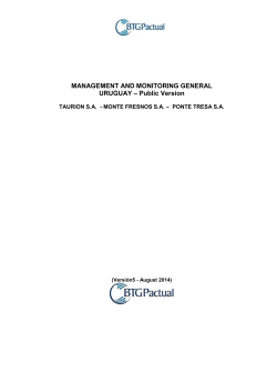 BTG Management Plan Uruguay