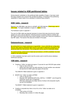 Issues related to 4GB partitioned tables