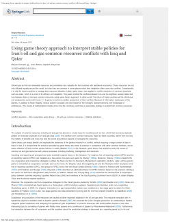 Using game theory approach to interpret stable policies for Iran`s oil