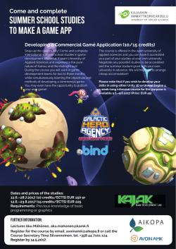 summer school studies to make a game app