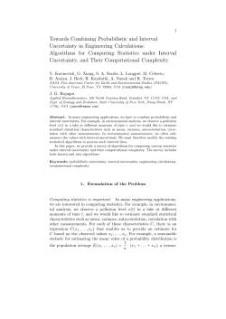 Algorithms for Computing Statistics under