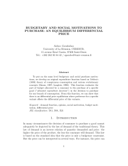 BUDGETARY AND SOCIAL MOTIVATIONS TO PURCHASE