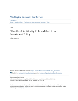 The Absolute Priority Rule and the Firm`s Investment Policy