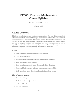 EE305: Discrete Mathematics Course Syllabus