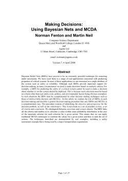 Using Bayesian Nets and MCDA - School of Electronic Engineering
