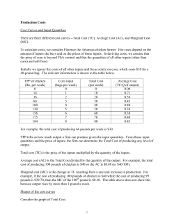Production Costs Cost Curves and Input Quantities There are three