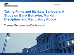 Taking Firms and Markets Seriously: A Study on Bank Behavior