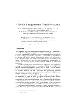 Affective Engagement in Teachable Agents