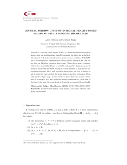 CENTRAL TORSION UNITS OF INTEGRAL REALITY
