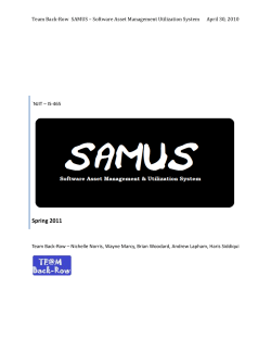 SAMUS * Software Asset Management Utilization