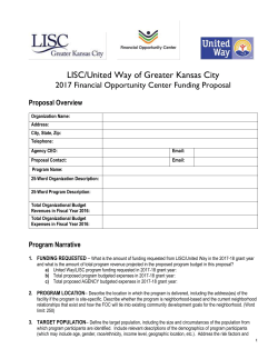 FOC Proposal Questions - United Way of Greater Kansas City