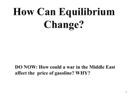 Changes in Equilibrium - Hicksville Public Schools