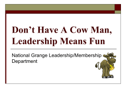 Don`t Have A Cow Man Leadership is Fun