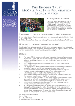 Rhodes Scholar Legacy Match