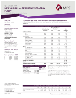 MFS&reg; GLOBAL ALTERNATIVE STRATEGY FUNDS1