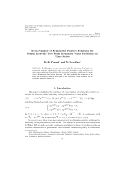 Even Number of Symmetric Positive Solutions for Sturm