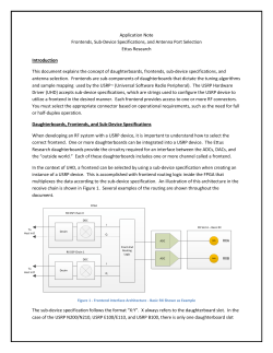 Application Note Frontends, Sub-Device