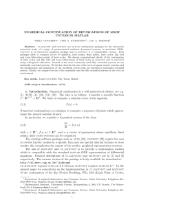 NUMERICAL CONTINUATION OF BIFURCATIONS OF LIMIT