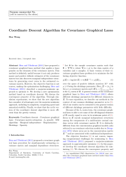 Coordinate Descent Algorithm for Covariance Graphical Lasso
